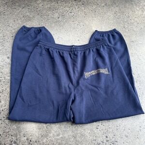 Vintage Pittsburgh Pitt Panthers Sweatpants Mens Large Navy Fleece Joggers Logo